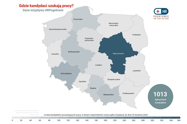 Mapa Polski kandydatów HRPogotowie